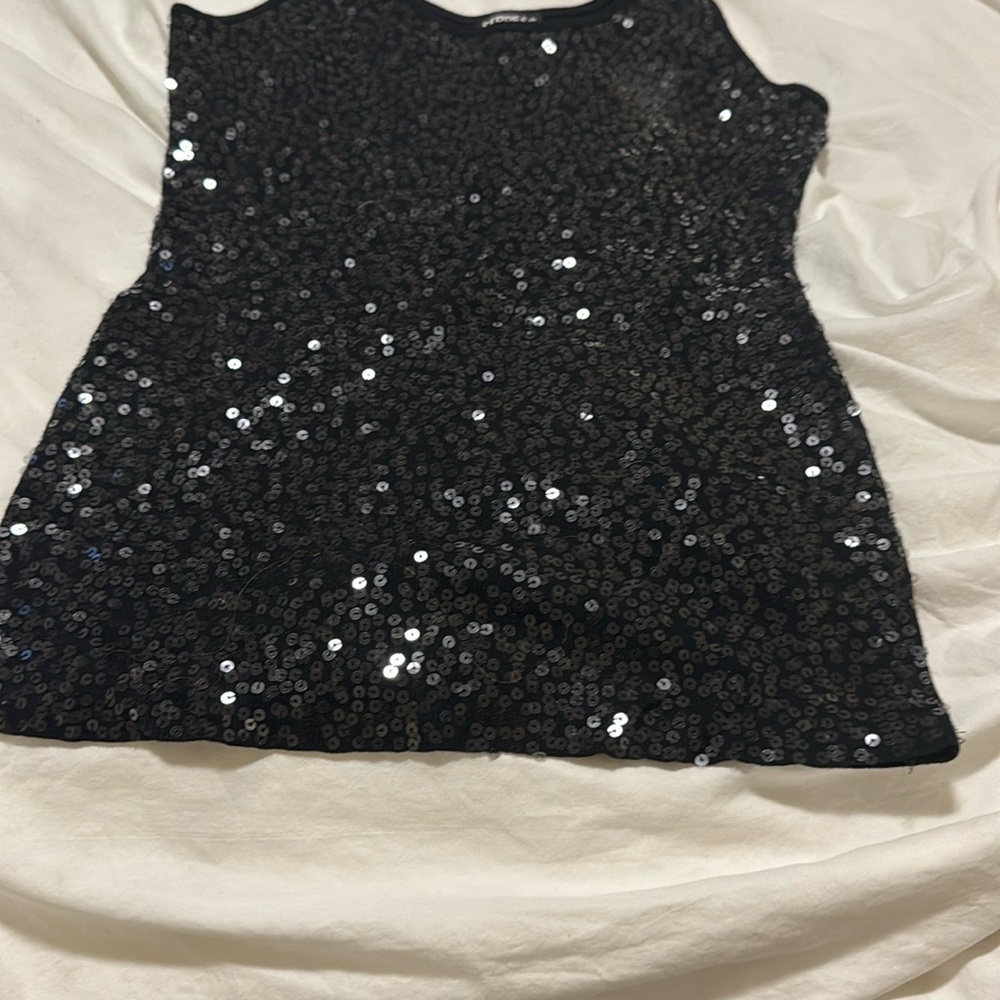 Express Black Sequin Tank Top